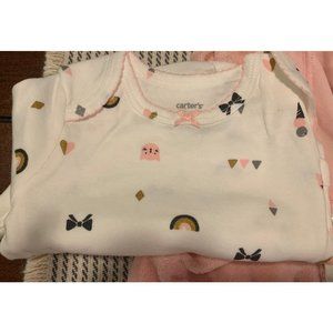 Carter's 2pc Baby Girl Pink 2-Way Zip-Up Footie Coverall Set main image 1